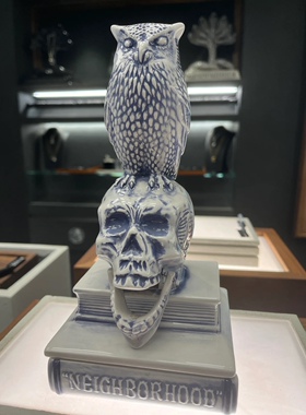 NEIGHBORHOOD NBHD猫头鹰骷髅香炉潮流家居陶瓷办公室摆件装饰品