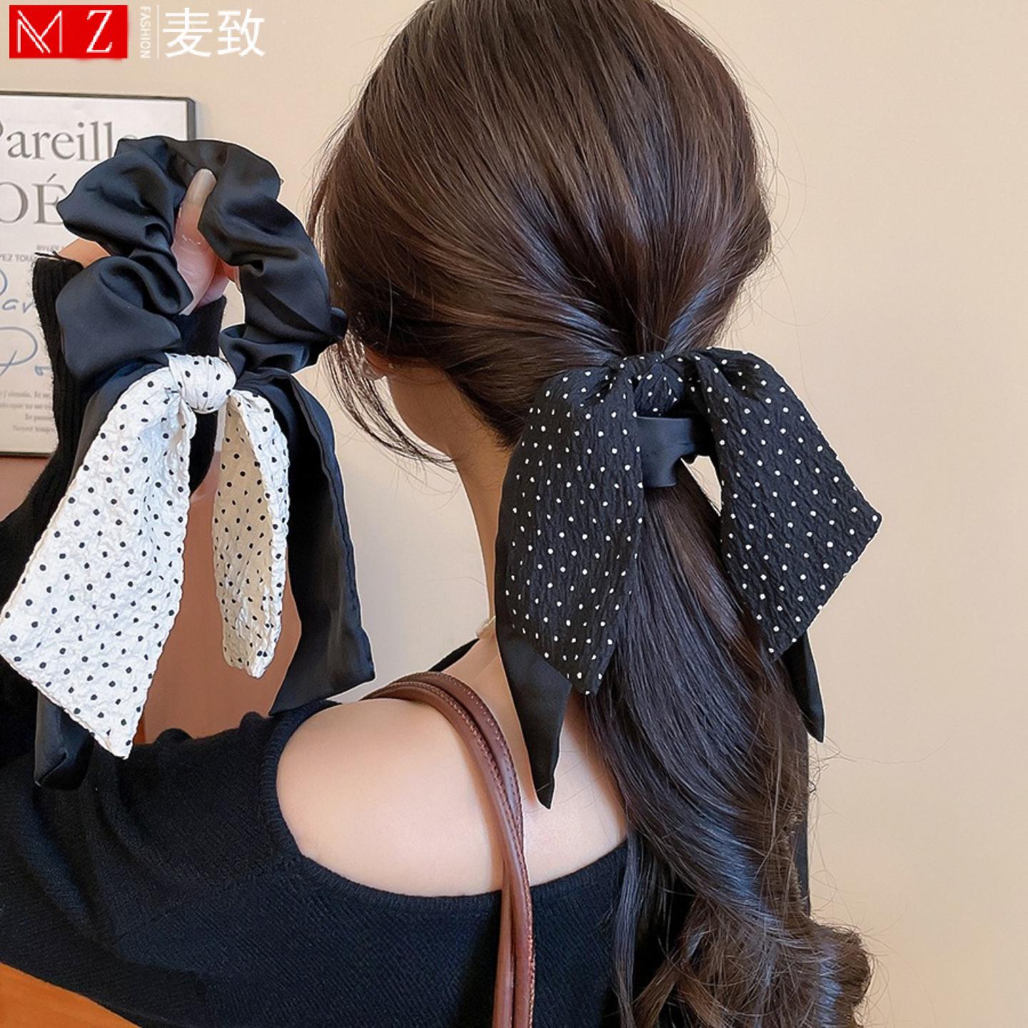 布艺波点打结大肠发圈韩系头绳女