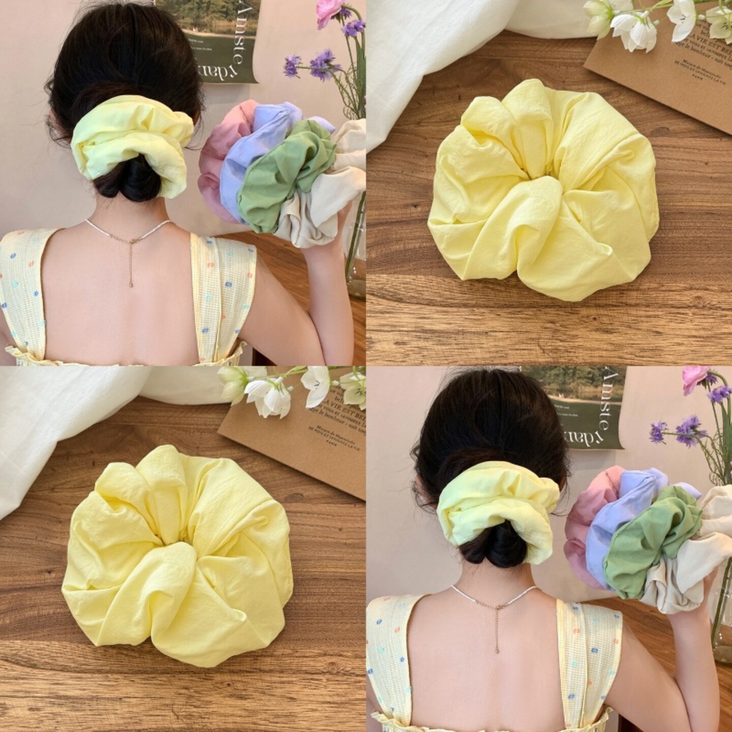 麦致亮黄色发圈女高弹力发绳头饰