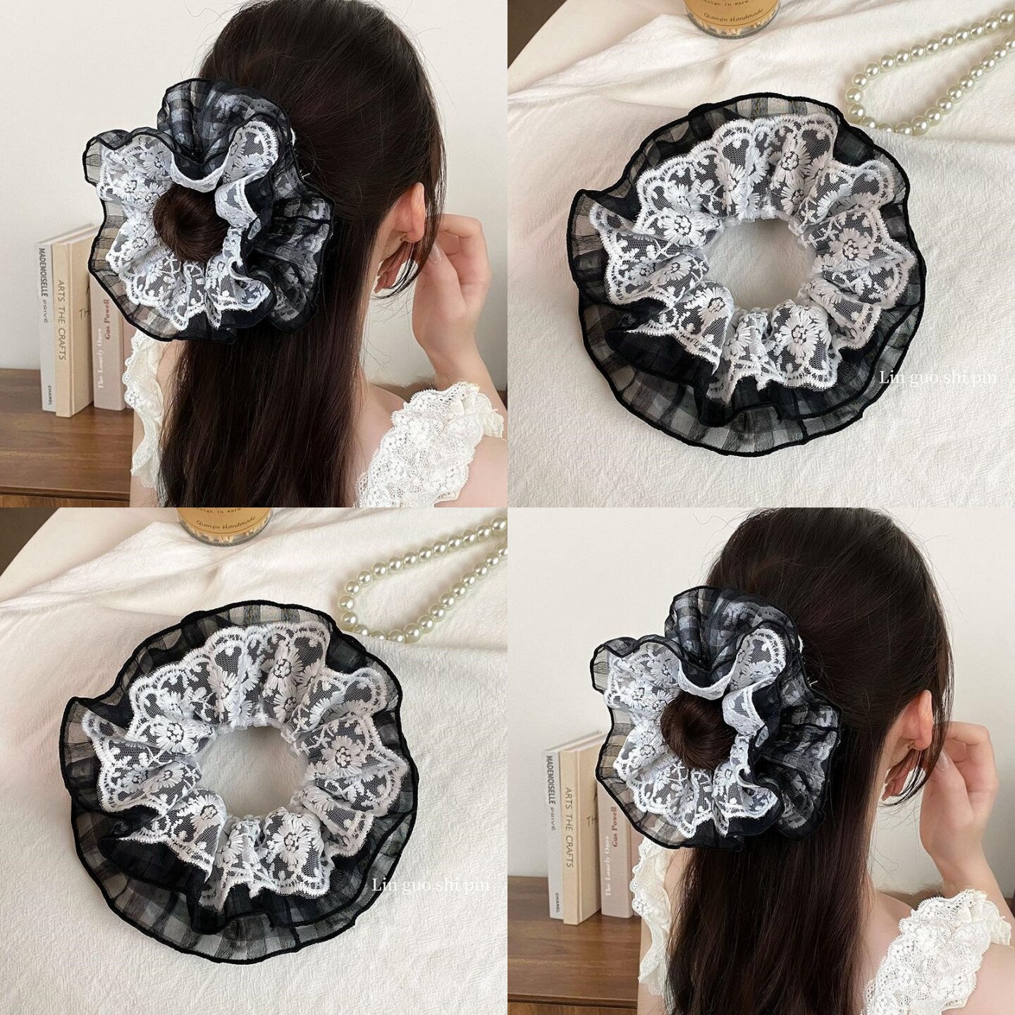 麦致春款小清新风四层头花发圈女
