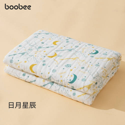 布比(BOOBEE）婴儿纱布浴巾超柔吸水大毛巾幼儿洗澡巾宝宝新生儿