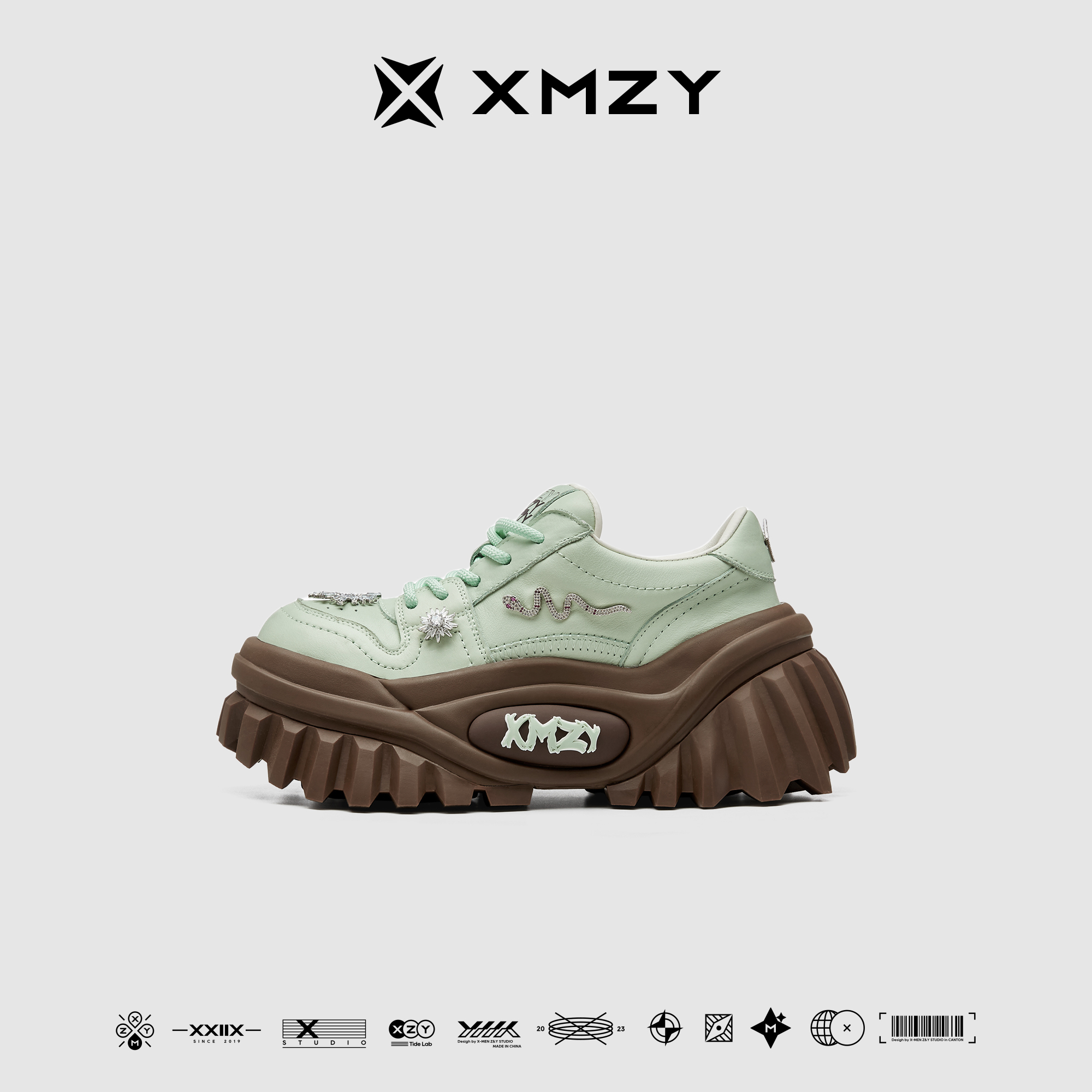 【斯莱特林-蛇年限定】XMZY2025新款原创设计时尚厚底休闲单鞋女