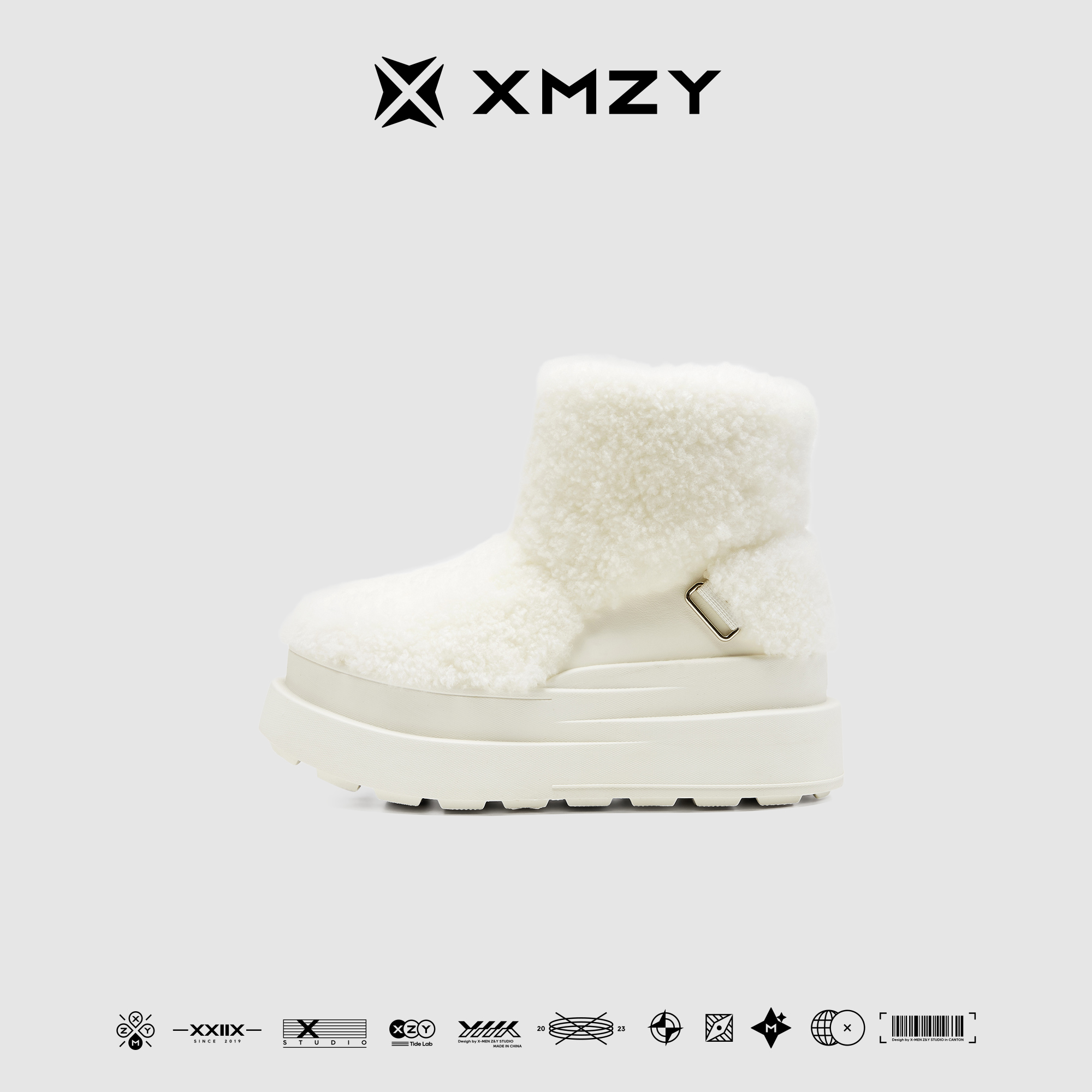 【雾凇幻想】XMZY2025冬新款原创时尚纯羊毛套筒防滑保暖雪地靴女