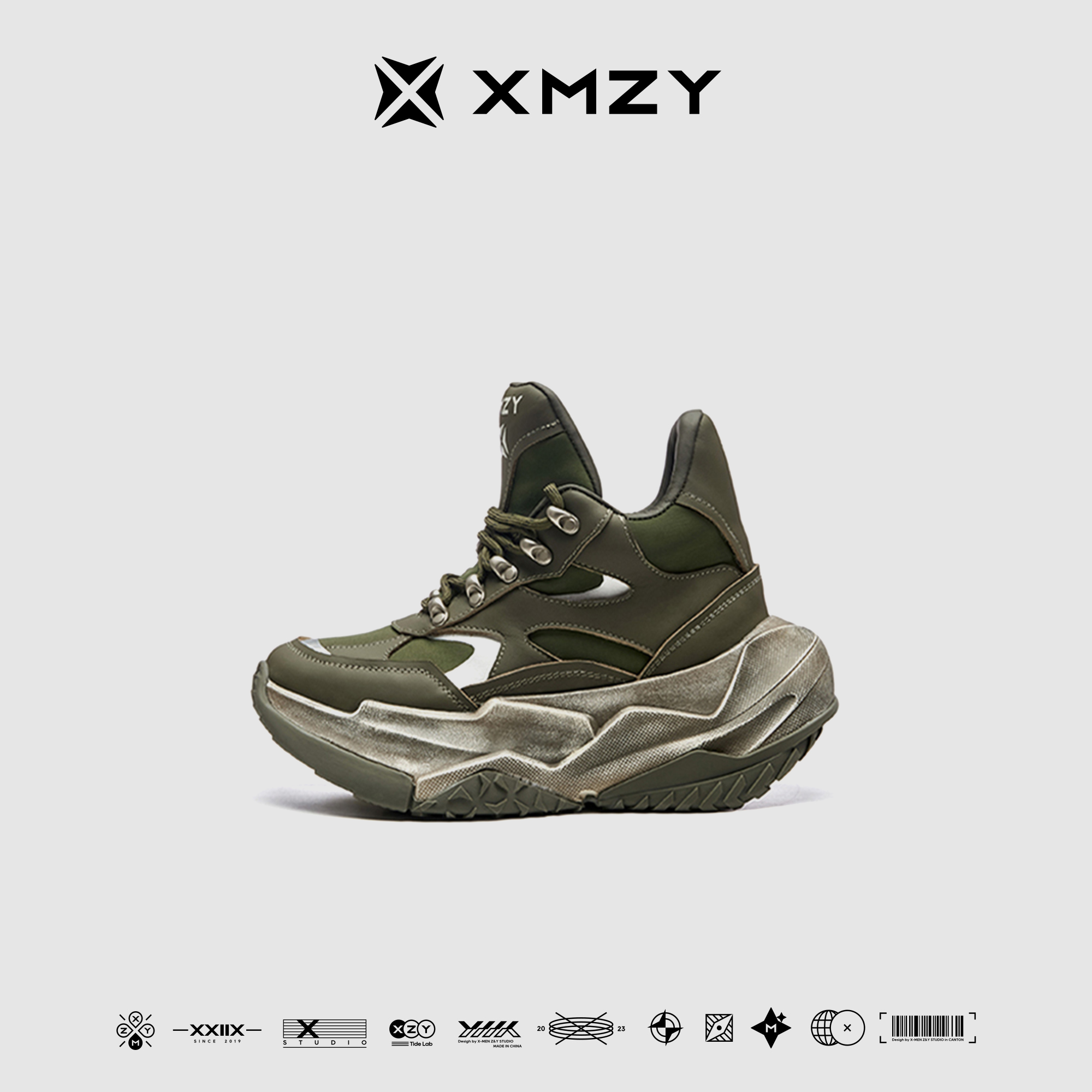 【城野行者】XMZY2025冬季新款原创时尚高帮设计运动厚底老爹鞋女