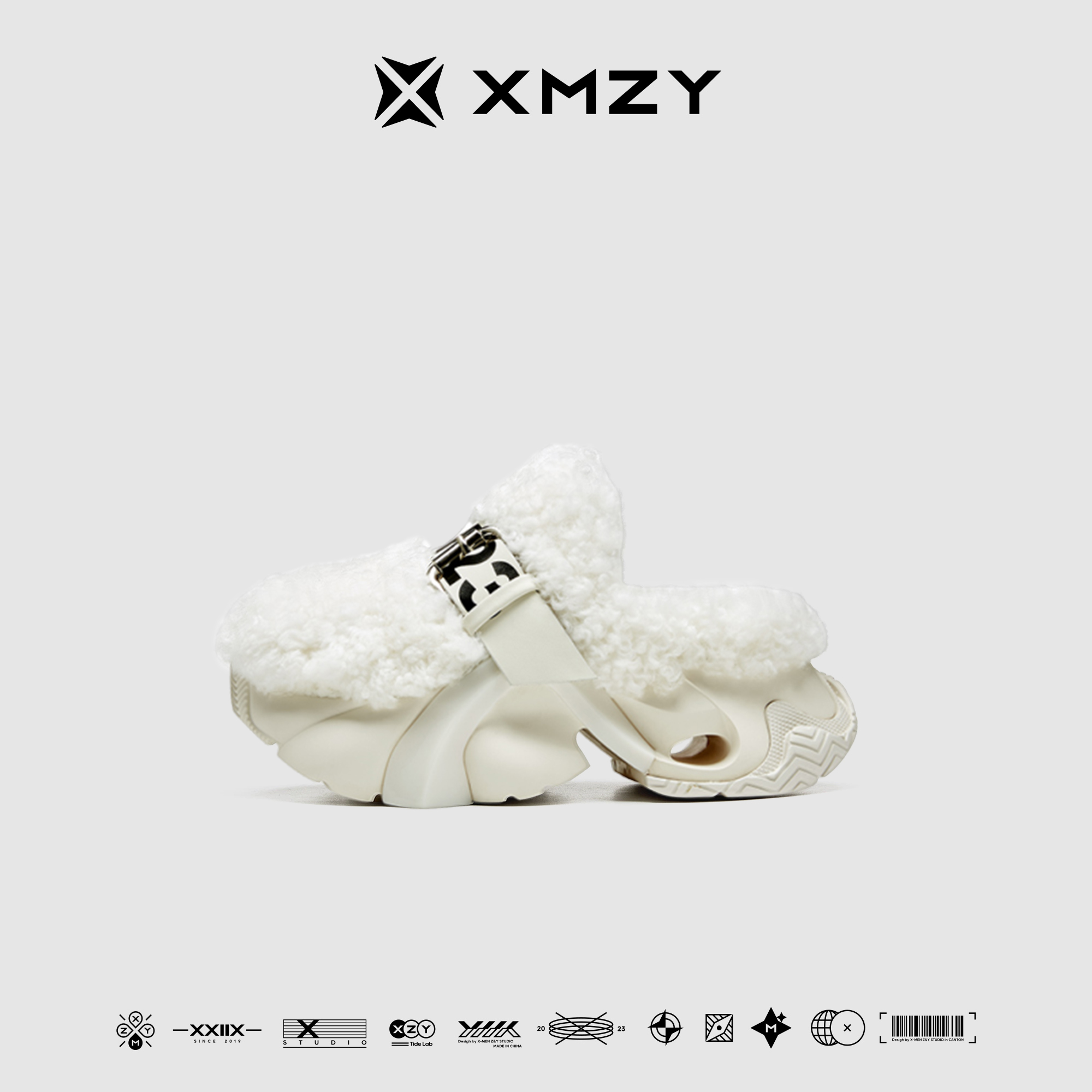 【摩登女孩】XMZY2025秋新款原创时尚街头设计外穿厚底包头拖鞋女