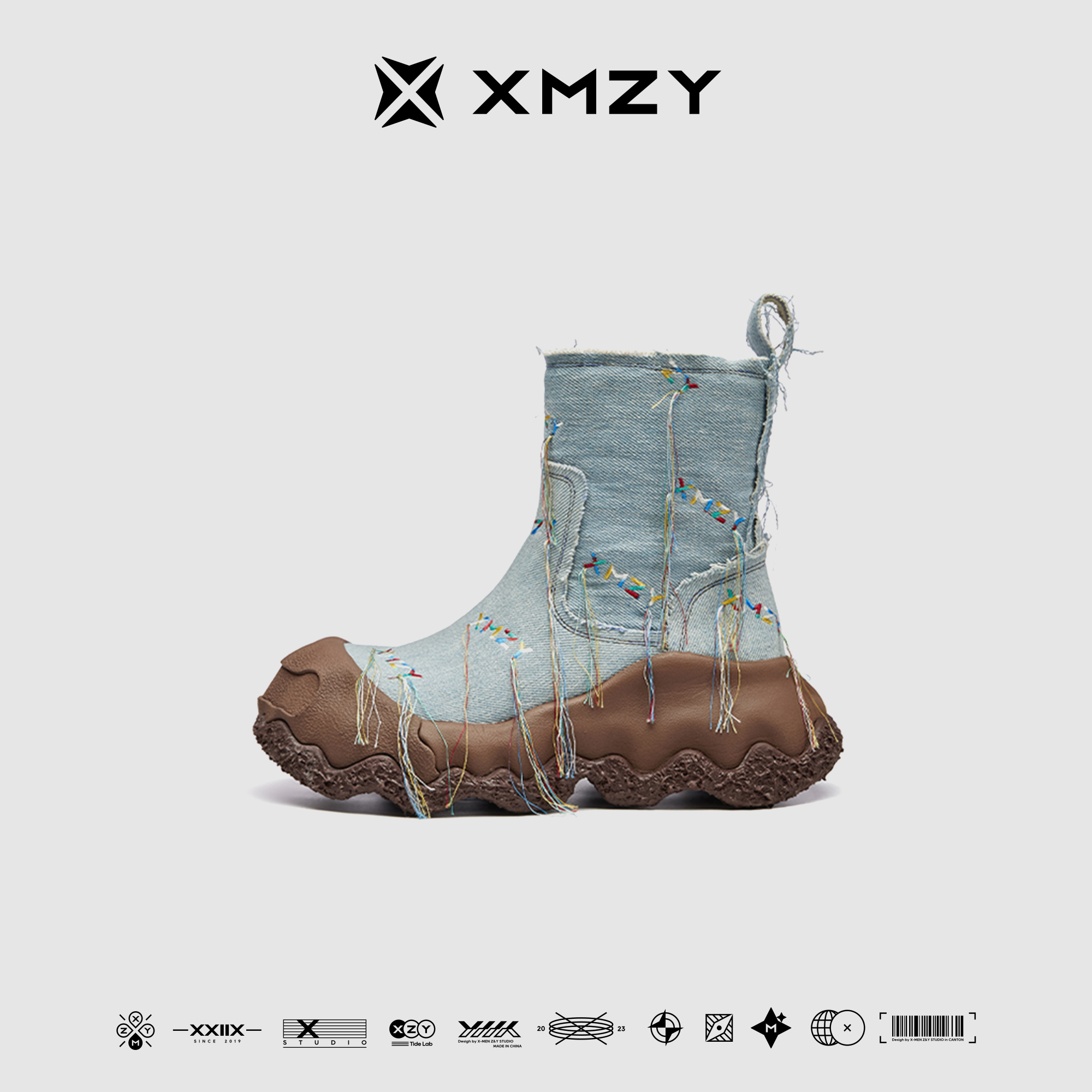 【几何星球】XMZY2025秋新款原创时尚复古西部游牧设计厚底短靴女