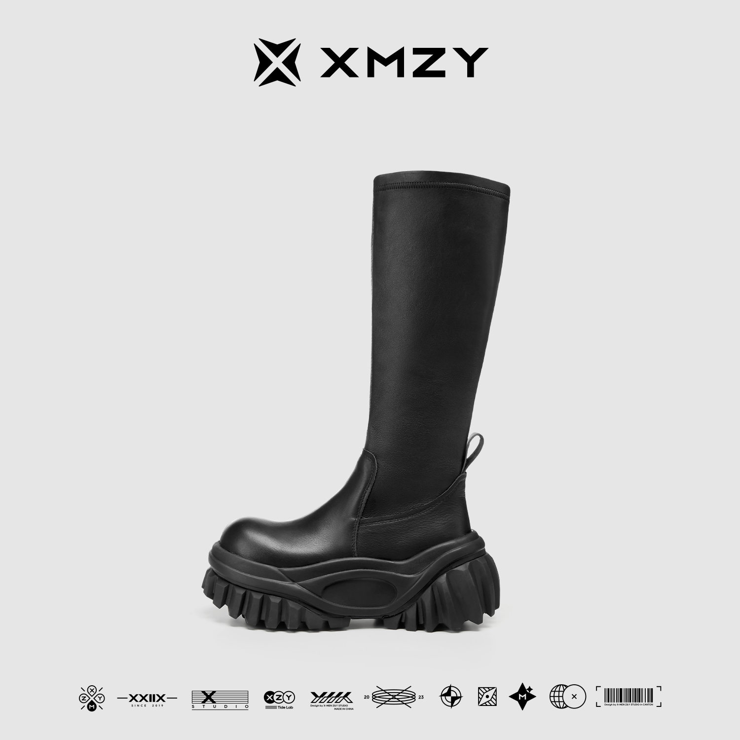 【VaVa浪姐舞台同款】XMZY2025新款原创设计时尚长筒机车骑士靴女