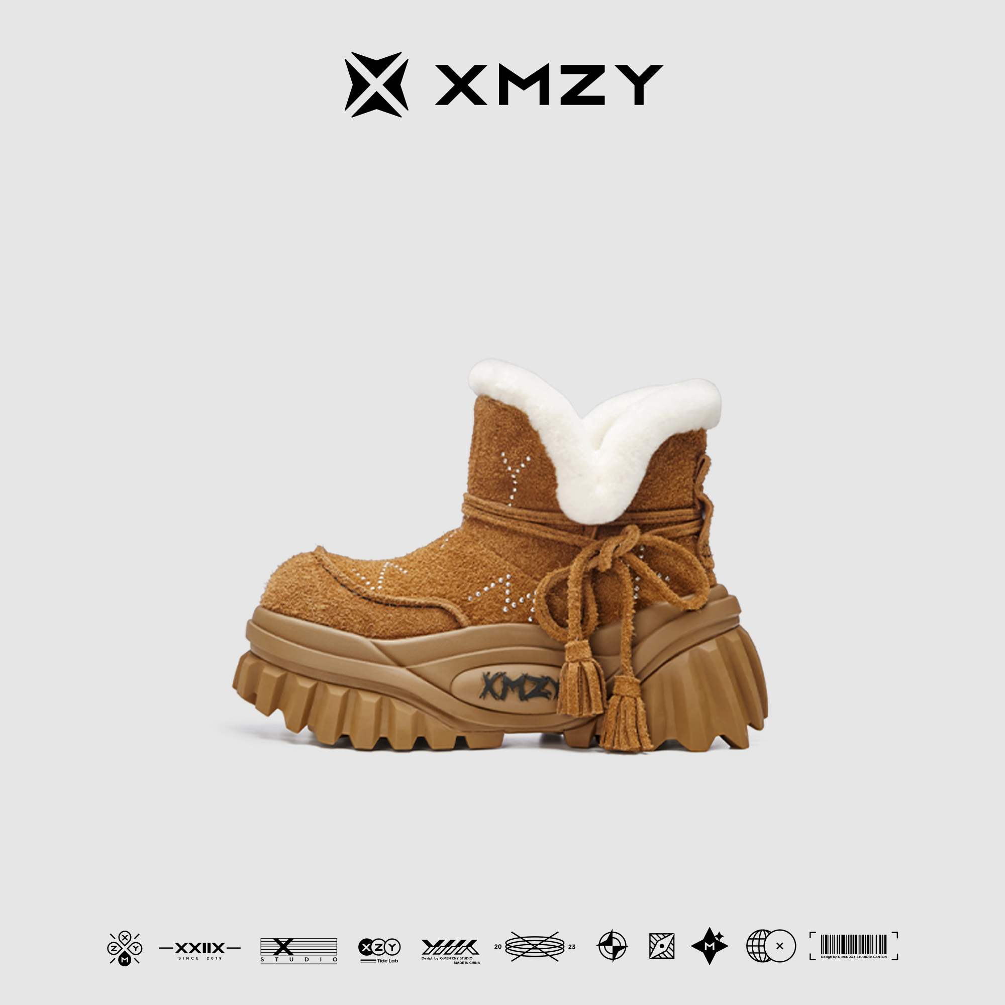 【静域】XMZY25年冬季新款原创时尚保暖短筒设计厚底防滑雪地靴女
