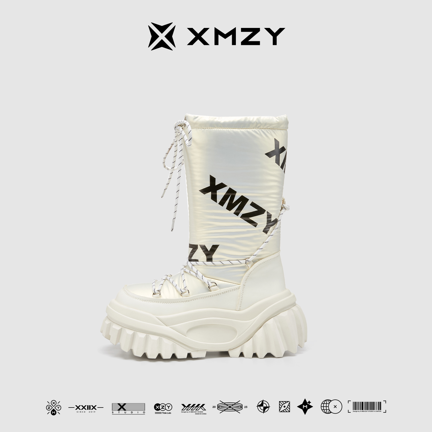 【玫瑰骑士】XMZY2025冬新款原创设计长筒纯羊毛厚底保暖雪地靴女