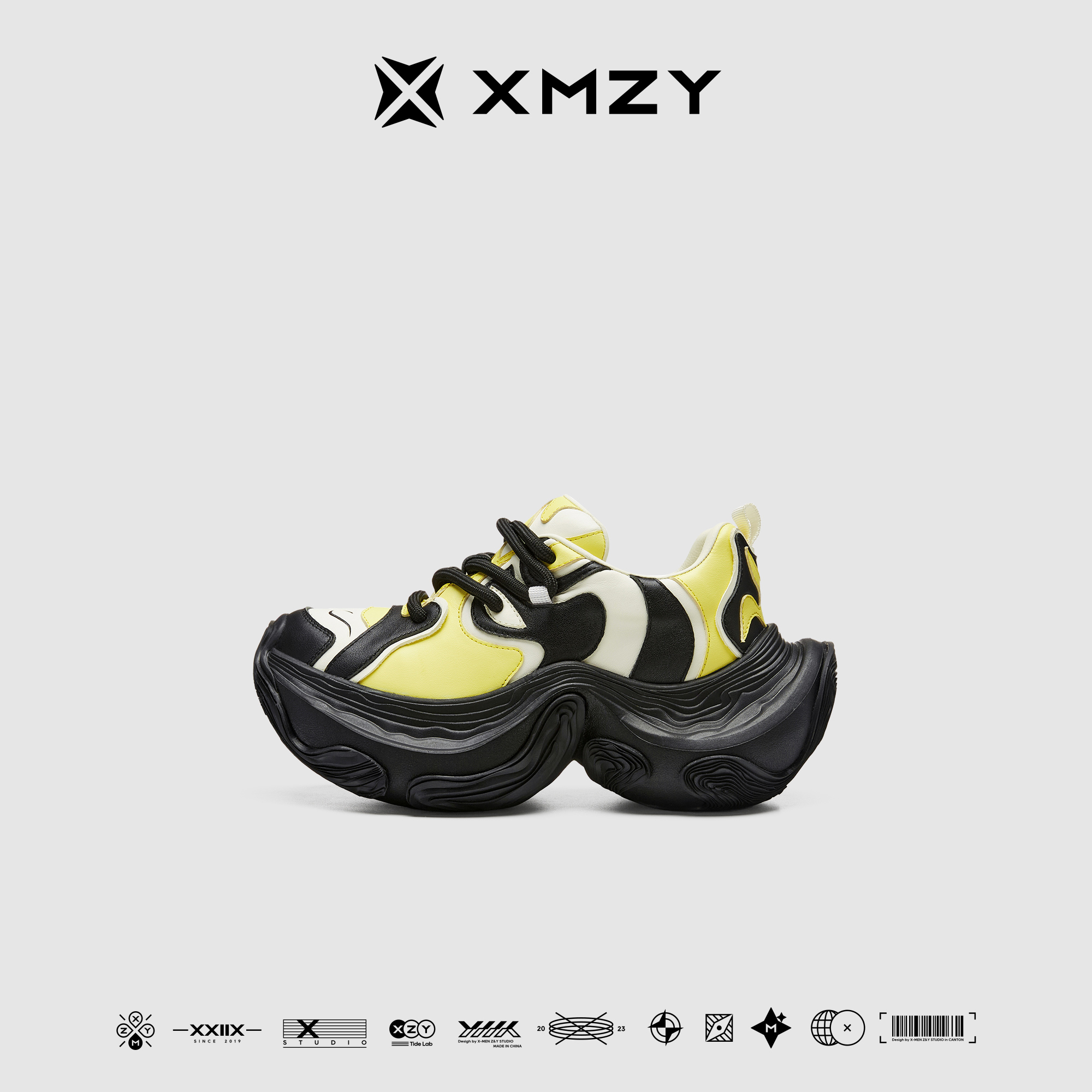 【京韵】XMZY2025年早春新款原创国潮风小众撞色设计厚底老爹鞋女
