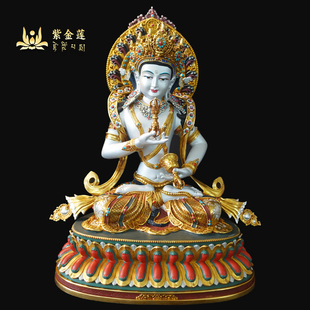 紫金莲 尼泊尔西藏工艺 藏传密宗彩绘金刚萨埵纯铜手工錾刻