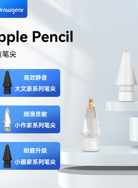 艾卓吉尔idrawgear改造笔尖适用于苹果笔Apple Pencil二代替换笔尖耐磨防滑静音透明金属ipad一代 pencil阻尼