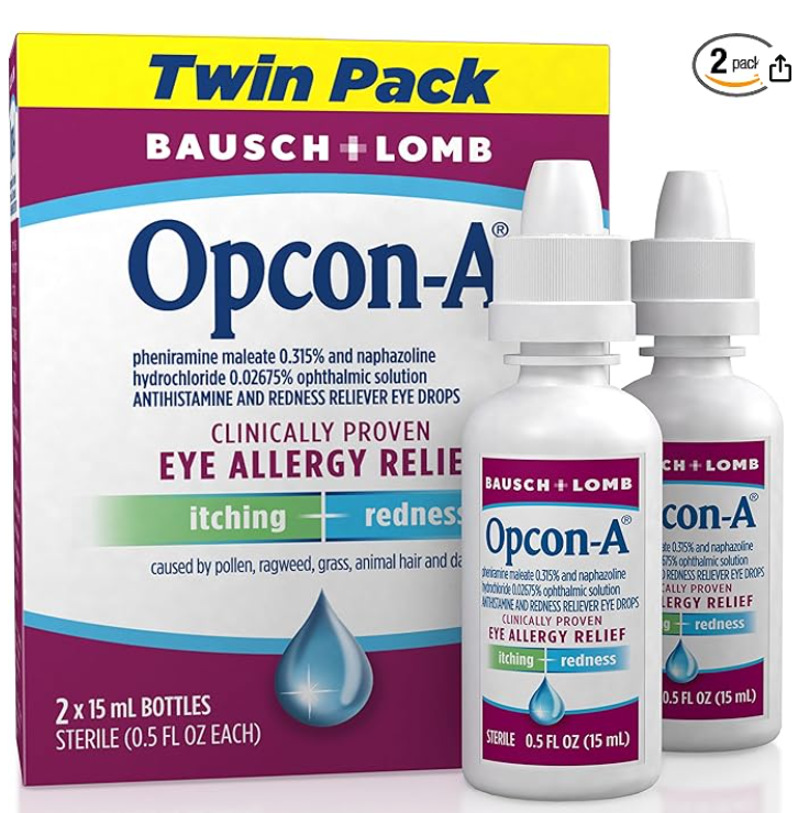 美国直邮 Opcon-A抗过敏滴眼液去红血丝止痒花粉过敏眼药水