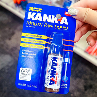 美国直邮 假牙护具损伤牙龈止痛药 KANKA口腔溃疡涂抹液7.5ml