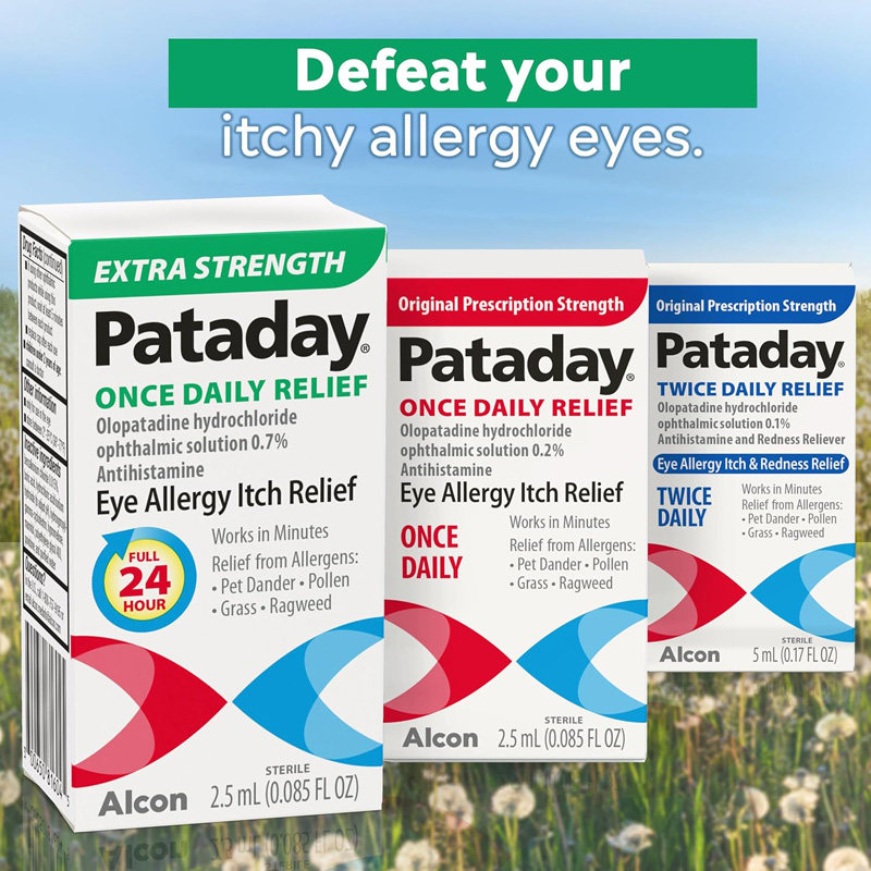 美国直邮Alcon Pataday滴眼液 盐酸奥洛他定缓解过敏瘙痒眼药水1