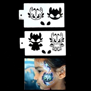 无牙仔面部彩绘卡通图案彩绘模板儿童面部绘画工具DIY涂鸦白模