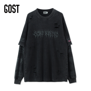 GOST“The Infinite Shadow”系列假两件设计百搭圆领长袖卫衣