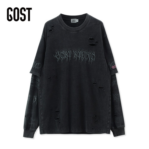 GOST“The Infinite Shadow”系列假两件设计百搭圆领长袖卫衣