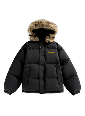 GOST潮牌情侣款立体硅胶毛领短款90绒羽绒服保暖外套上衣