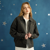 GOST潮牌铆钉刺绣朋克作旧夹克炒色外套