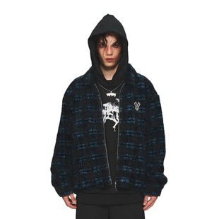 GOST x REVENGE摇粒绒格子涂鸦外套