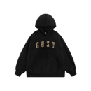 GOST潮牌豹纹毛贴布绣连帽卫衣街头休闲宽松情侣帽衫