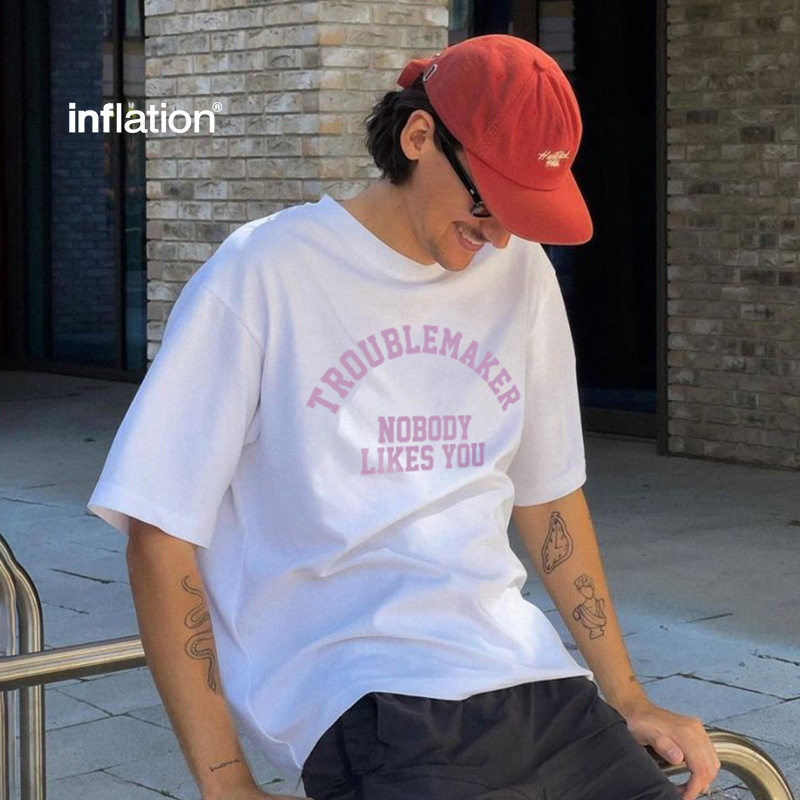 美式字母印花T恤2025春夏hiphop街头潮牌休闲宽松短袖男女情侣