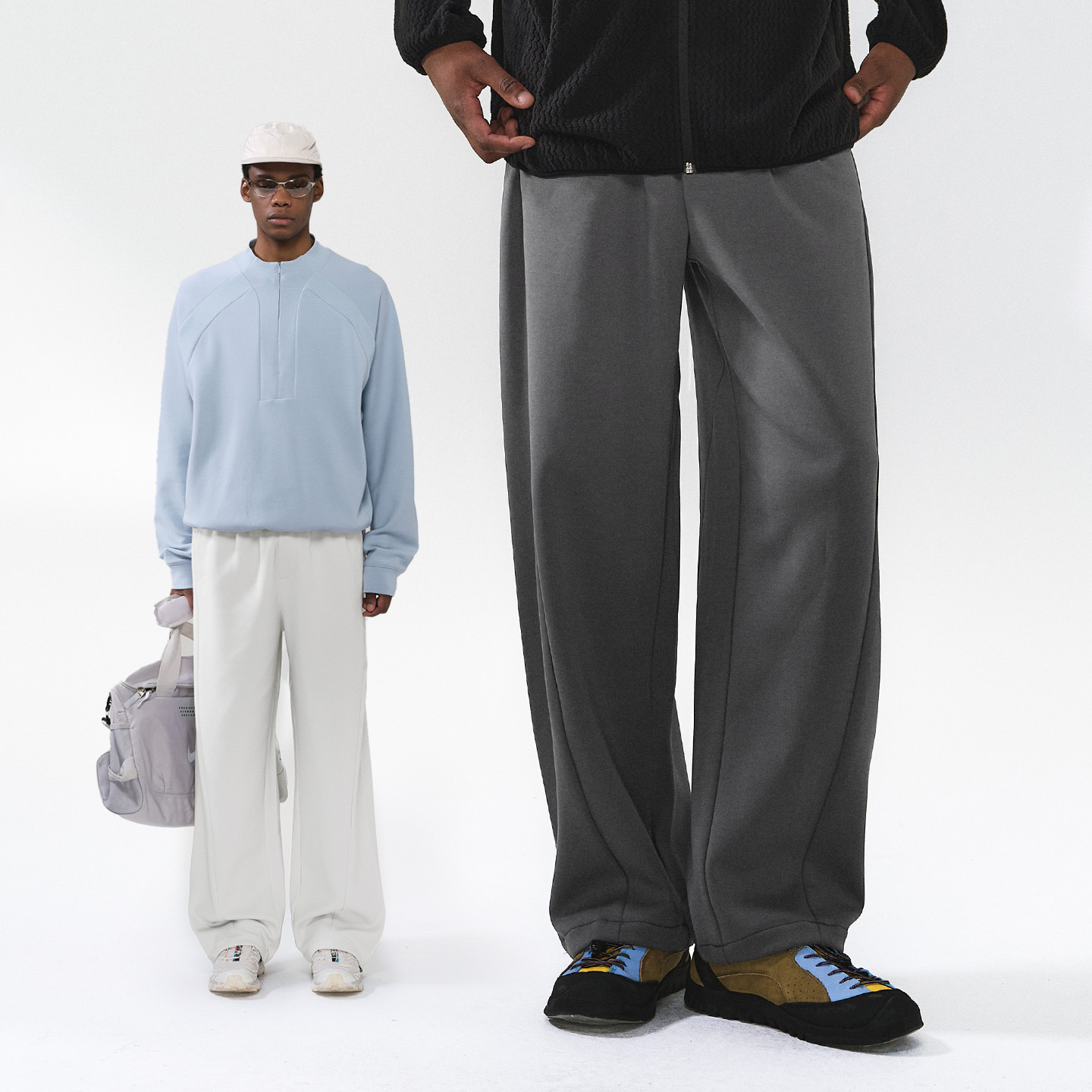 LYCRA莱卡果冻直筒裤25秋季新品潮牌宽松纯色休闲裤男