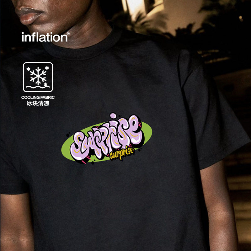 涂鸦印花T恤2025春夏新品美式街头重磅索罗娜凉感短袖男