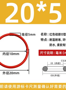 耐高温无毒硅胶O型圈外径15/16/17/18/19/20/21/22/23*5MM