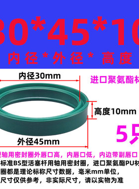 派克标准BS型油缸轴用密封圈油封16/18/20*26/28U*7.3/5.7