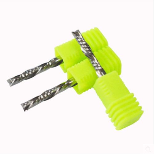 3.175 4 6mm进口料左旋双刃铣刀 下排屑下切螺旋刀头 雕刻机刀具