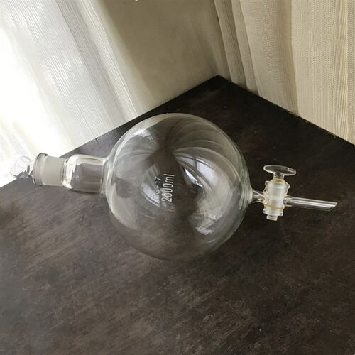 球形分液漏斗125/250/500/1L2L3L5L10厚料玻璃四氟球分实验分液瓶