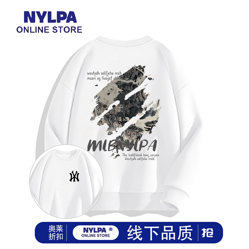 NYLPA国潮圆领男女2025新款秋冬设计感宽松印花套头卫衣百搭外套,男装,卫衣,淘宝优惠券,粉丝福利购,淘宝优惠卷