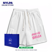 宽松休闲夏季 五分裤 夏奥特莱斯新款 MLBNY情侣男女同款 棉印花短裤