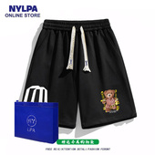潮流情侣宽松休闲裤 NYLPA夏季 奥特莱斯新款 美式 运动五分短裤 男士