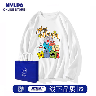 NYLPA2025新款怪兽派对印花宽松春秋款情侣长袖男休闲慵懒风上衣