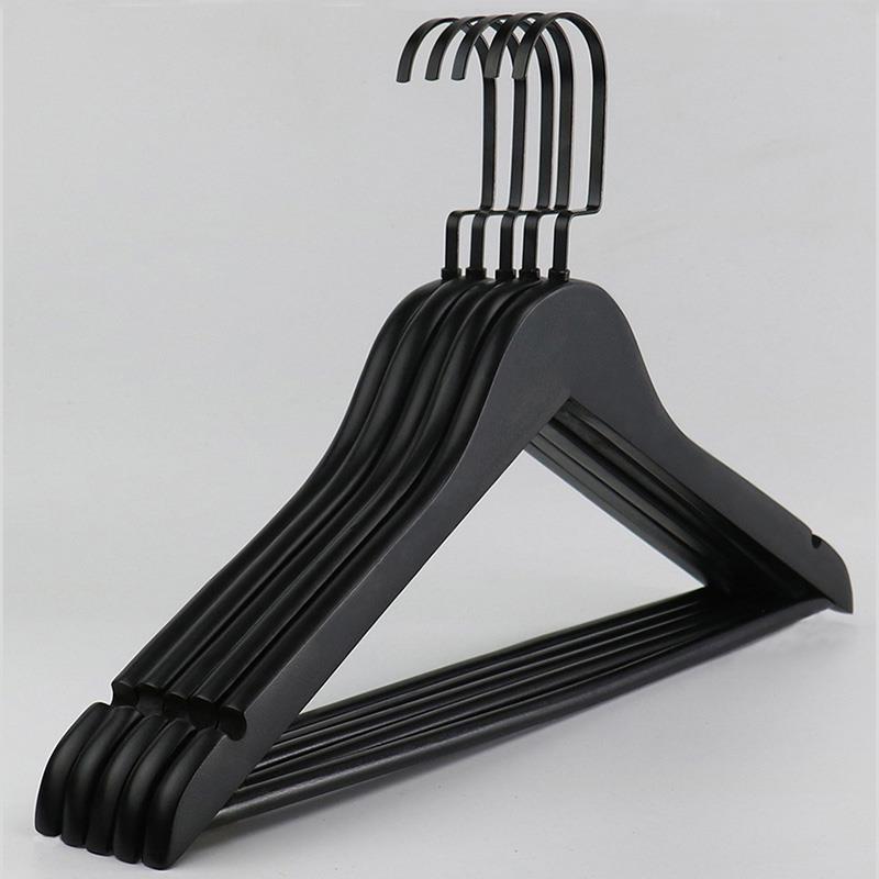 黑色实木衣架防滑晾衣架酒店木质衣挂衣柜家用服装店衣撑子裤架子