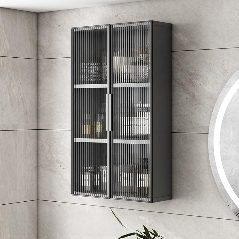 铝合金浴室收纳吊柜侧免打孔卫生间马桶上方小壁柜阳台置物储物柜