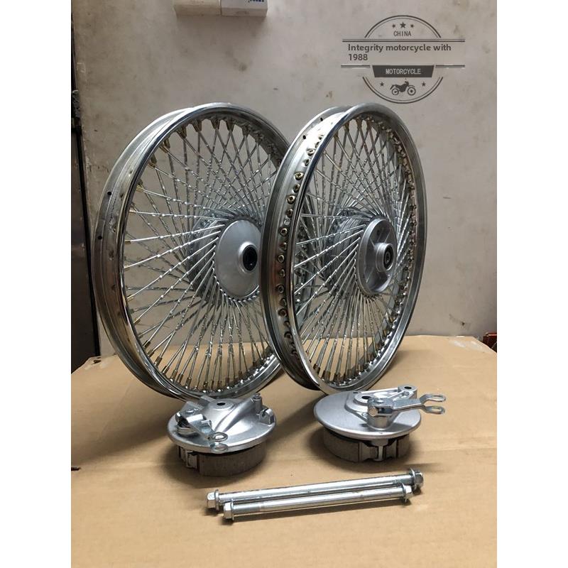 摩托车嘉陵Jh70前后轮辋总成幼崽Cy80覆古改装轮72速扭钢环