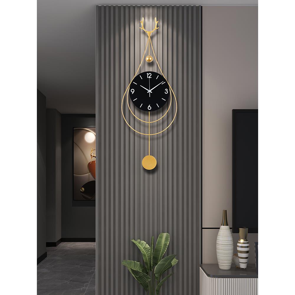 钟表挂钟客厅家用免打孔时钟现代简约大气格栅艺术装饰挂件石英钟