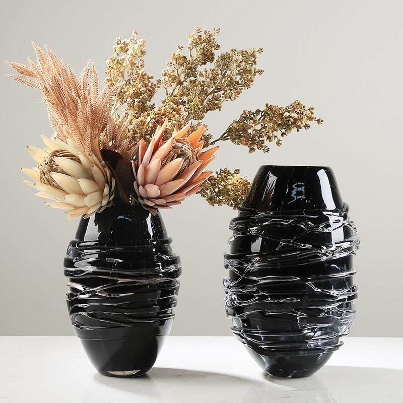 大师手作琉璃艺术花瓶轻奢摆件酒店客厅玄关餐桌摆设样板房装饰品