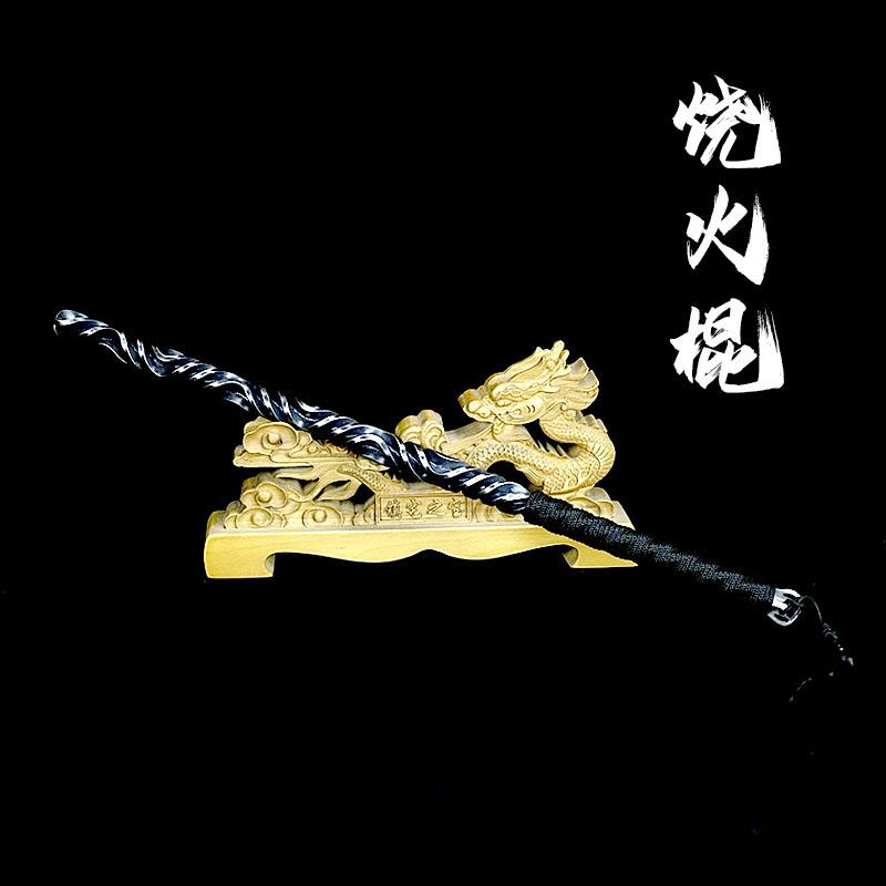 高猛钢短棍武术表演训练棍子车载自卫防身棍棒一体实心钢棍冷兵器