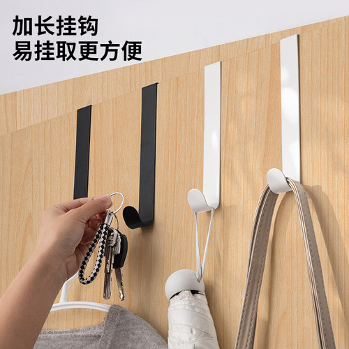 免打孔门后挂钩置物架厨房柜门墙上壁挂衣架收纳衣服帽子钥匙神器