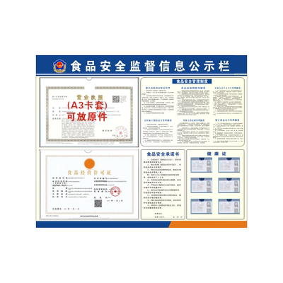 通用款过检无忧食品餐饮公示牌