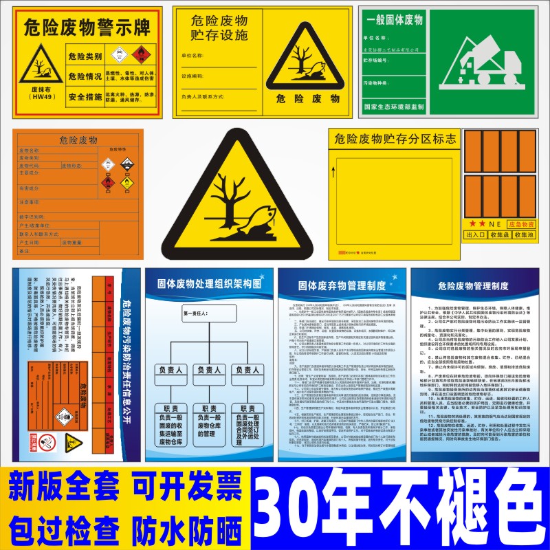 2025新版废险废物标识牌制度全套