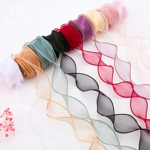 4cm简装鱼尾纱丝带彩色花束丝带