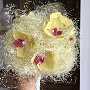 韩系花艺麻丝装饰材料天然纤维乱麻草鲜花束包装diy礼盒搭配内衬