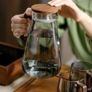 冷水壶玻璃耐高温家用套装 2024年新款 凉水壶大容量高级茶壶晾水杯