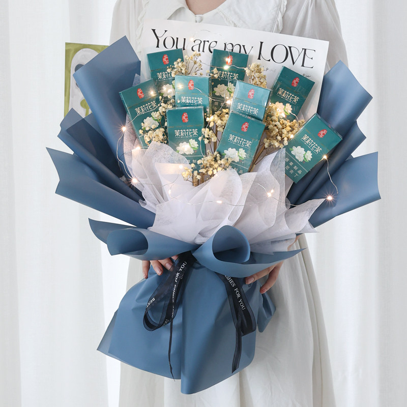 diy创意手工满天星干花香烟花束花艺包装纸材料包套装生日礼物花